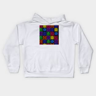 Bohemian Granny Square Afghan Pattern Kids Hoodie